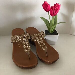 Contessa Italian Made Wedge Toe-Thong Sandals